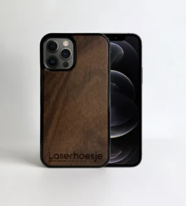 houten telefoonhoesje walnoot iPhone 12 pro